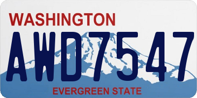 WA license plate AWD7547