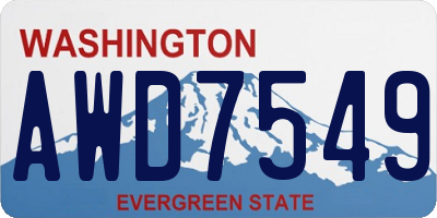 WA license plate AWD7549