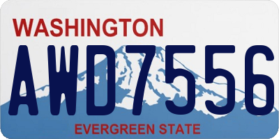 WA license plate AWD7556