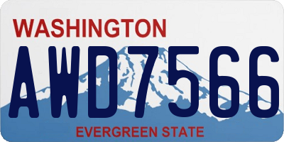 WA license plate AWD7566