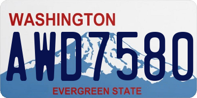 WA license plate AWD7580