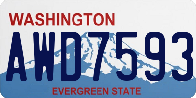 WA license plate AWD7593