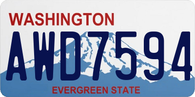 WA license plate AWD7594