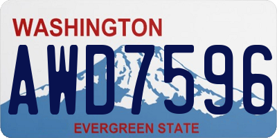 WA license plate AWD7596