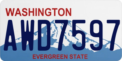 WA license plate AWD7597