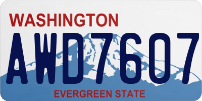WA license plate AWD7607