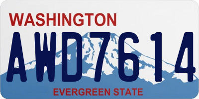 WA license plate AWD7614