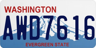 WA license plate AWD7616