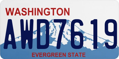 WA license plate AWD7619