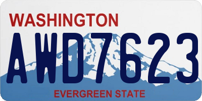 WA license plate AWD7623