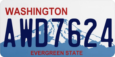 WA license plate AWD7624