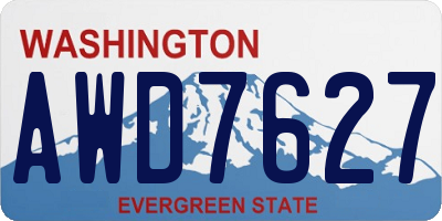 WA license plate AWD7627
