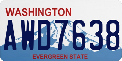 WA license plate AWD7638