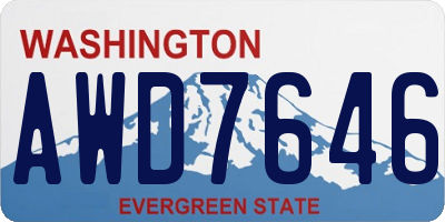 WA license plate AWD7646