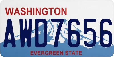 WA license plate AWD7656