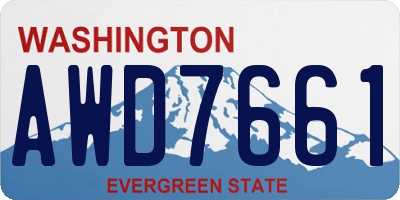 WA license plate AWD7661