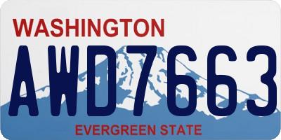 WA license plate AWD7663