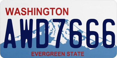 WA license plate AWD7666