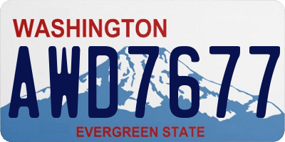 WA license plate AWD7677