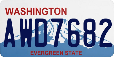 WA license plate AWD7682