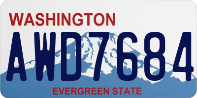 WA license plate AWD7684