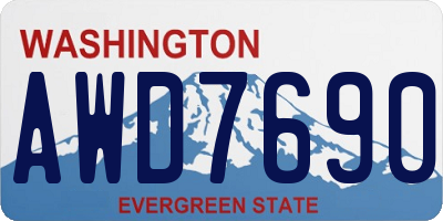WA license plate AWD7690