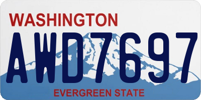 WA license plate AWD7697