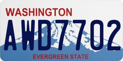 WA license plate AWD7702