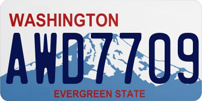 WA license plate AWD7709