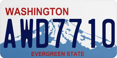 WA license plate AWD7710
