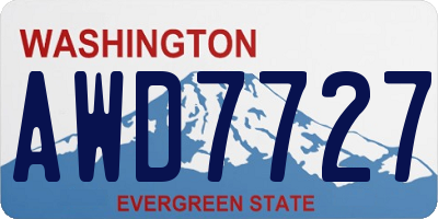 WA license plate AWD7727