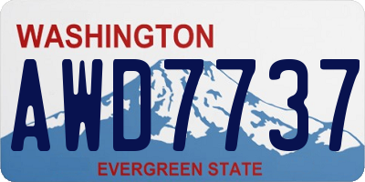 WA license plate AWD7737