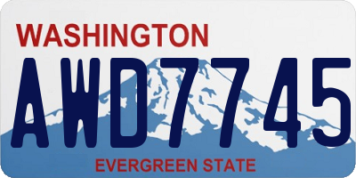WA license plate AWD7745