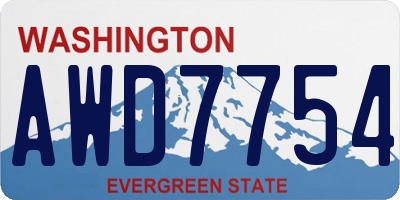 WA license plate AWD7754