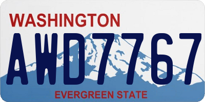 WA license plate AWD7767