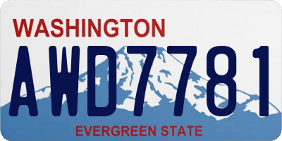 WA license plate AWD7781