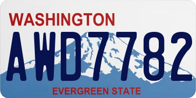 WA license plate AWD7782