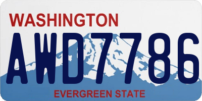 WA license plate AWD7786