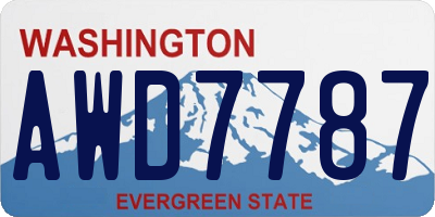 WA license plate AWD7787
