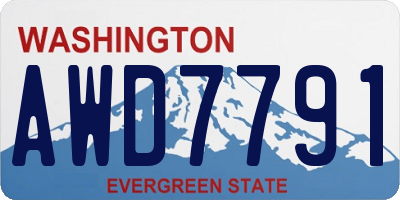 WA license plate AWD7791