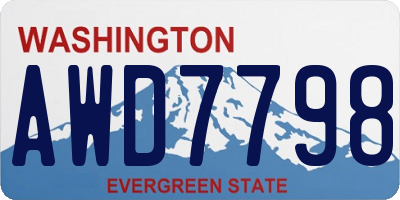 WA license plate AWD7798