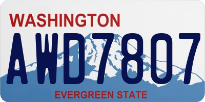 WA license plate AWD7807
