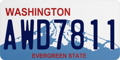 WA license plate AWD7811
