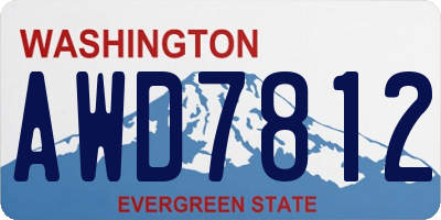 WA license plate AWD7812
