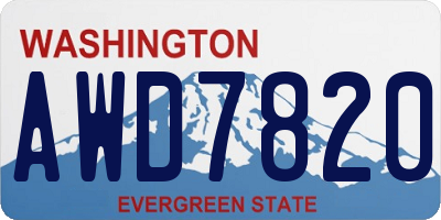 WA license plate AWD7820