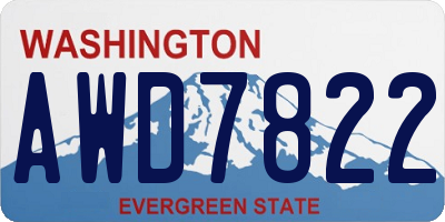 WA license plate AWD7822