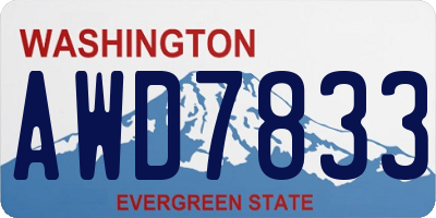 WA license plate AWD7833