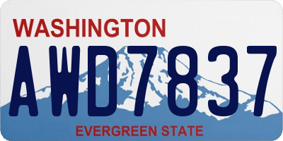 WA license plate AWD7837