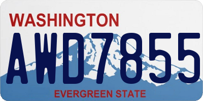 WA license plate AWD7855