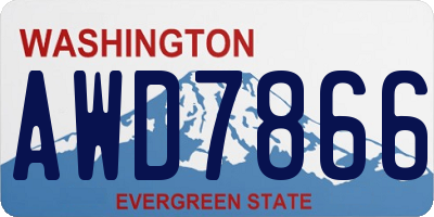 WA license plate AWD7866